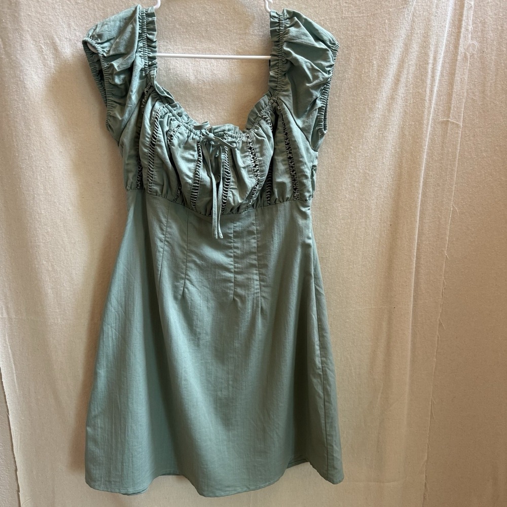 Lulus Medium Off The Shoulder Shift Mini Dress Mint Green‎ Cottagecore Milkmaid